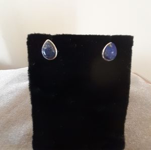 1/2 Price Marked Sterling Silver Lapis Stud Earrings